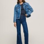 mezclilla jeans Willa acampanados de talle alto Pepe Jeans 06X462 mujer