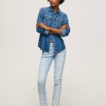 mezclilla nuevos vaqueros brooke midrise regular fit Pepe Jeans 06X410 mujer