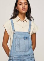 mezclilla peto corto de mezclilla de algodón Pepe Jeans 06X4175 mujer - Imagen 3