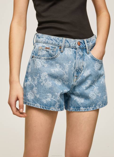 mezclilla shorts de mezclilla con estampado floral Pepe Jeans 06X4502 mujer - Imagen 3