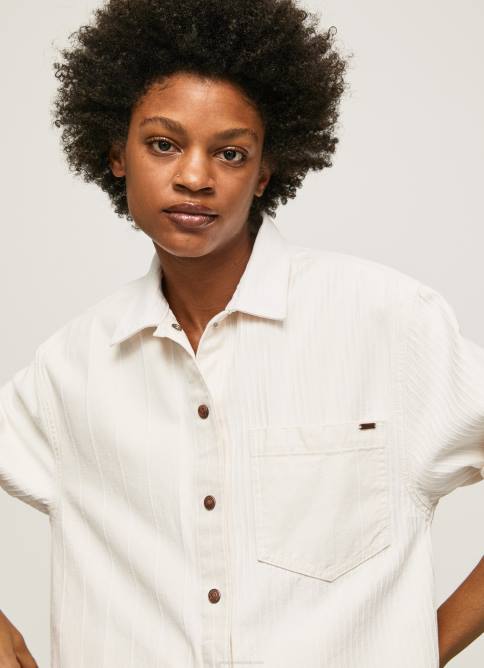 mezclilla sobrecamisa de mezclilla con estampado de rayas Pepe Jeans 06X4353 mujer - Imagen 3
