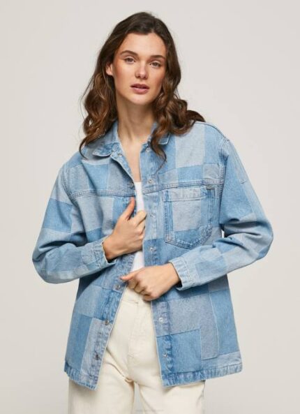 mezclilla sobrecamisa de mezclilla regular fit Pepe Jeans 06X4352 mujer