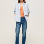 mezclilla vaqueros Carey de tiro medio holgados Pepe Jeans 06X480 mujer