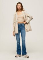 mezclilla vaqueros dion de talle alto acampanados Pepe Jeans 06X460 mujer