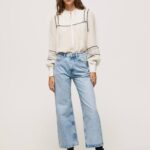 mezclilla vaqueros lexa sky de talle alto y ancho Pepe Jeans 06X478 mujer