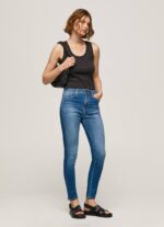 mezclilla vaqueros pitillo de talle alto Pepe Jeans 06X441 mujer