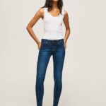 mezclilla vaqueros pitillo pixie de tiro medio Pepe Jeans 06X444 mujer