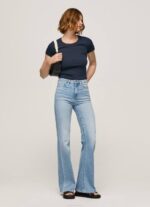 mezclilla vaqueros willa de talle alto y corte acampanado Pepe Jeans 06X459 mujer