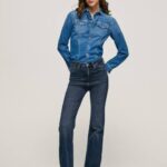 mezclilla vaqueros willa de talle alto y corte acampanado Pepe Jeans 06X461 mujer