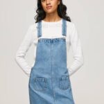 mezclilla vestido con peto de mezclilla Pepe Jeans 06X4162 mujer