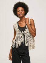 mousse chaleco de macramé con flecos Pepe Jeans 06X4135 mujer