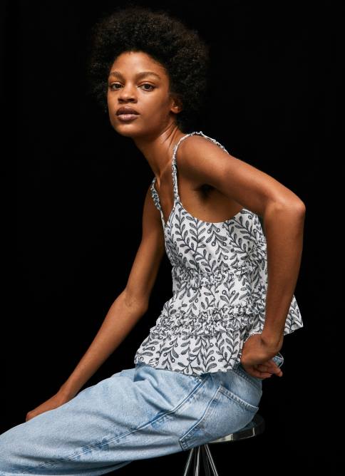 multi camiseta sin mangas con estampado floral Pepe Jeans 06X4334 mujer - Imagen 1
