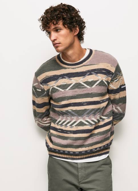 multi jersey a rayas con cuello redondo Pepe Jeans 06X4857 hombres - Imagen 3