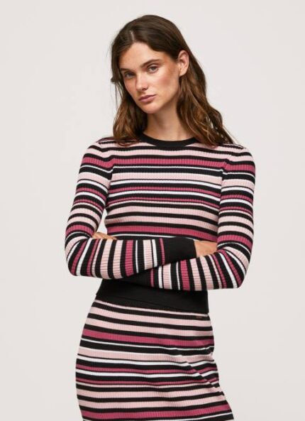 multi jersey de rayas con cuello redondo Pepe Jeans 06X4261 mujer