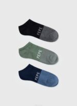 multi Pack de 3 calcetines tobilleros Pepe Jeans 06X41153 hombres