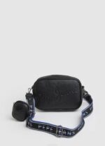 negro bolsa crossbody con logo en relieve Pepe Jeans 06X4713 mujer