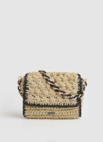 negro bolsa crossbody de paja tejida Pepe Jeans 06X4718 mujer