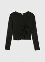 negro camiseta asimétrica de manga larga Pepe Jeans 06X4405 mujer - Imagen 5