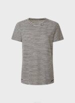 negro camiseta con estampado de rayas Pepe Jeans 06X4459 mujer - Imagen 5