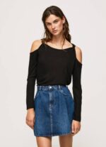 negro camiseta de manga larga con tirantes Pepe Jeans 06X4399 mujer