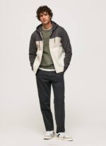negro lavado jersey de algodón con cremallera Pepe Jeans 06X4892 hombres