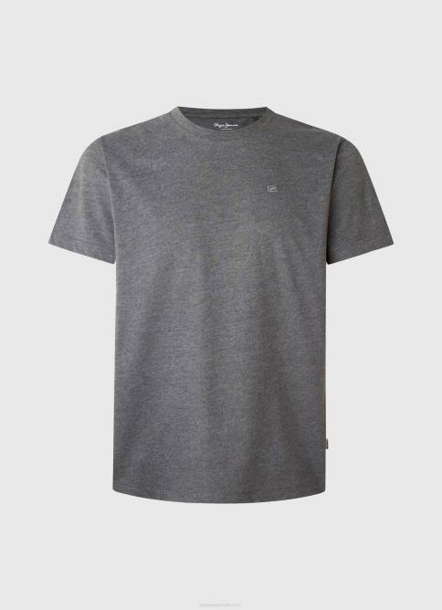 negro lavado playera con logo bordado Pepe Jeans 06X4976 hombres - Imagen 5