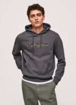negro lavado sudadera con capucha de algodón Pepe Jeans 06X4875 hombres - Imagen 3