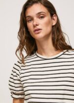 negro playera a rayas con volantes en las mangas Pepe Jeans 06X4391 mujer - Imagen 3