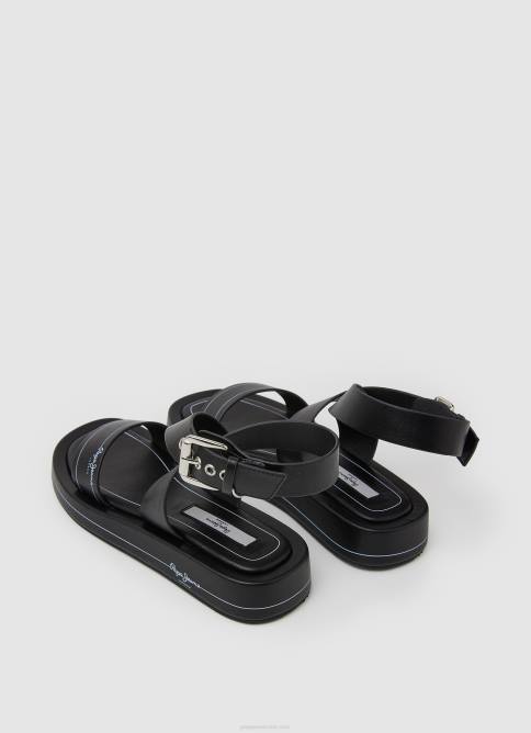 negro sandalias de cuña logy de verano Pepe Jeans 06X4652 mujer - Imagen 4