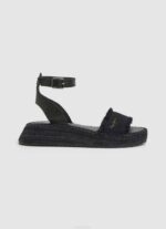 negro sandalias kate de tela con cuña Pepe Jeans 06X4671 mujer