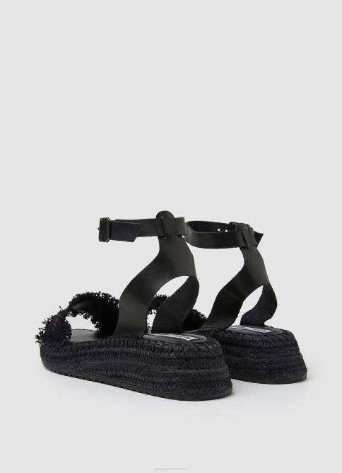 negro sandalias kate de tela con cuña Pepe Jeans 06X4671 mujer - Imagen 4