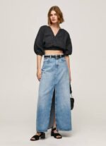 negro top corto con cuello en V Pepe Jeans 06X4374 mujer - Imagen 2