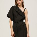 negro vestido asimétrico Pepe Jeans 06X4200 mujer