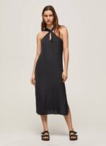 negro vestido casey de raso liso Pepe Jeans 06X4186 mujer - Imagen 2