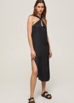 negro vestido casey de raso liso Pepe Jeans 06X4186 mujer