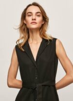 negro vestido con cuello de solapa Pepe Jeans 06X4224 mujer - Imagen 3