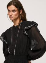 negro vestido corto con detalles bordados Pepe Jeans 06X4190 mujer - Imagen 3
