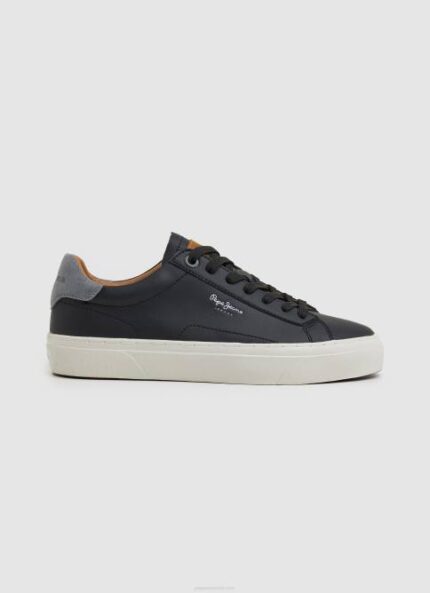 negro zapatillas yogi originales de piel Pepe Jeans 06X41183 hombres