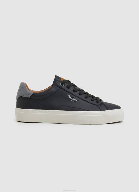 negro zapatillas yogi originales de piel Pepe Jeans 06X41183 hombres - Imagen 1