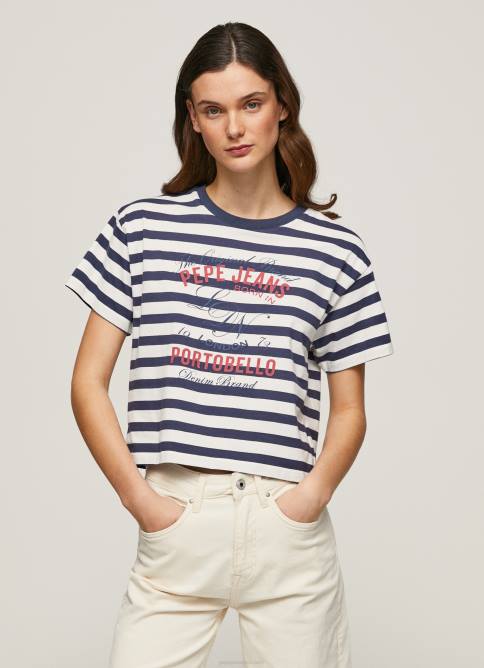 oceano_camiseta_con_estampado_de_rayas_pepe_jeans_06x4450_mujer.jpg océano camiseta con estampado de rayas Pepe Jeans 06X4450 mujer - Imagen 1
