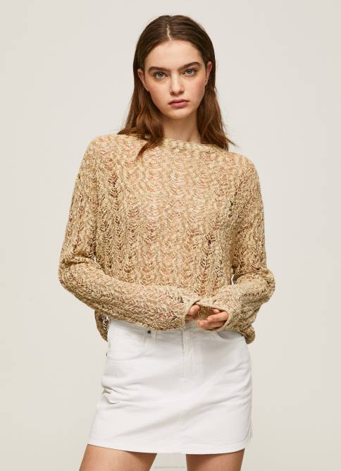 piedra cárdigan corto de punto calado Pepe Jeans 06X4233 mujer - Imagen 3