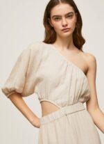 piedra vestido asimétrico de lino pua Pepe Jeans 06X4202 mujer - Imagen 3