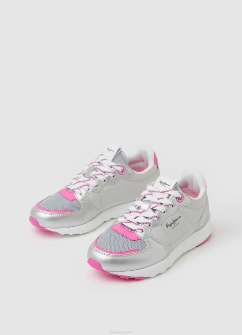 plata zapatillas deportivas york metalizadas Pepe Jeans 06X41333 chica - Imagen 3