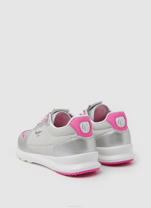 plata zapatillas deportivas york metalizadas Pepe Jeans 06X41333 chica - Imagen 4