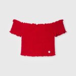 rojo top fruncido de manga corta Pepe Jeans 06X41424 chica