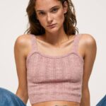 rosa nublado top tejido con tirantes Pepe Jeans 06X4247 mujer