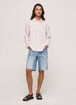 Rosa suave camisa regular fit con estampado de rayas Pepe Jeans 06X4332 mujer - Imagen 2