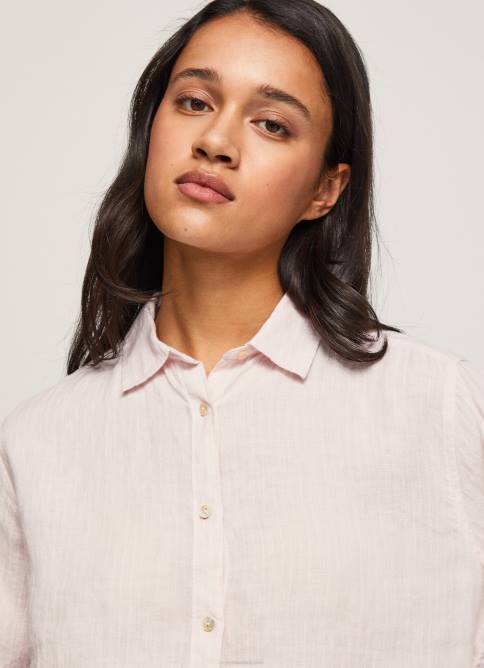 Rosa suave camisa regular fit con estampado de rayas Pepe Jeans 06X4332 mujer - Imagen 3