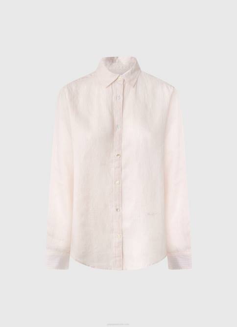 Rosa suave camisa regular fit con estampado de rayas Pepe Jeans 06X4332 mujer - Imagen 5