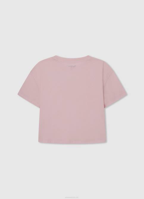 Rosa suave camiseta de algodón con hombros descubiertos Pepe Jeans 06X41441 chica - Imagen 2
